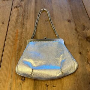 Harry Levine Vintage Silver Lame Bag with Kiss Lock